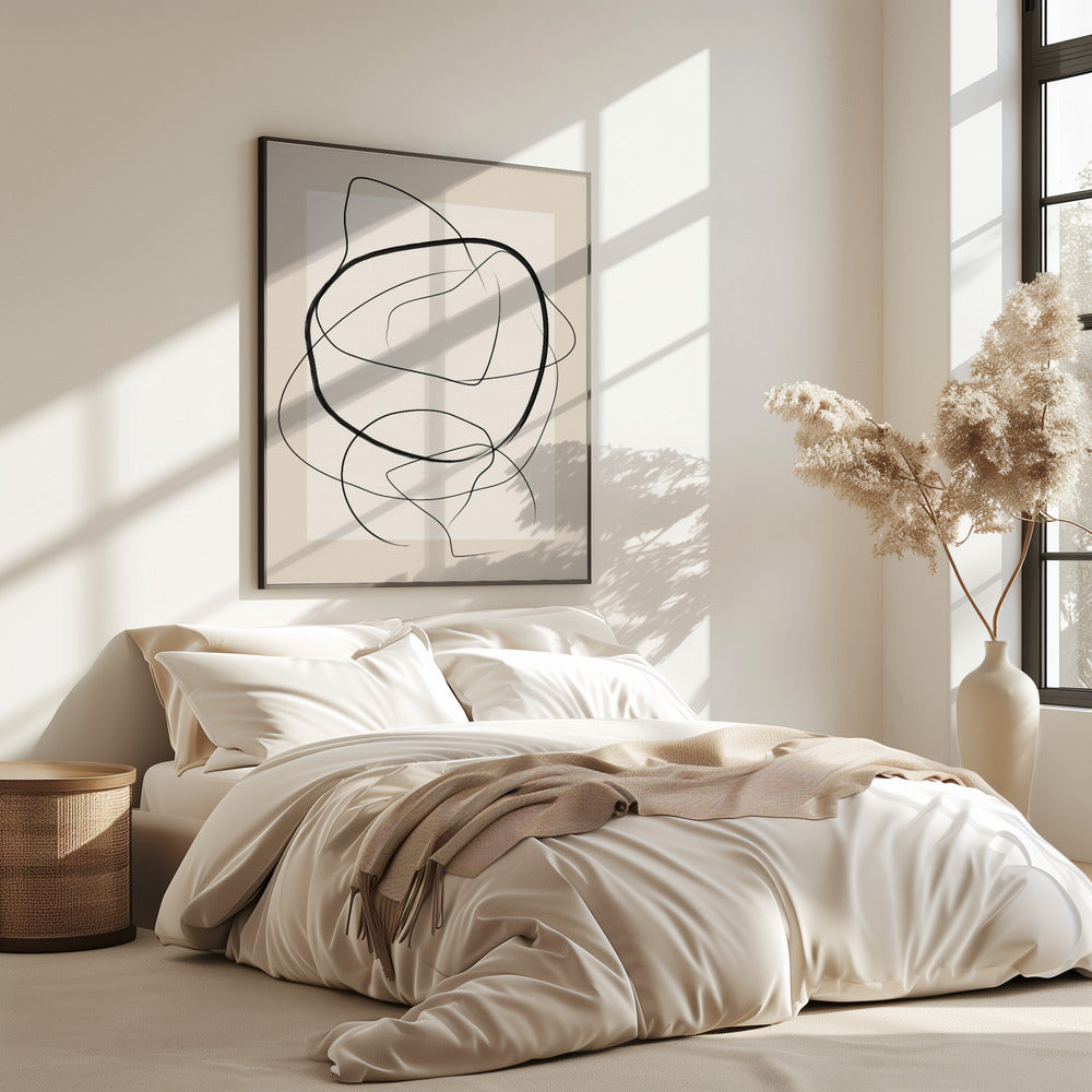 Zachte abstracte lijnen kunst | Poster