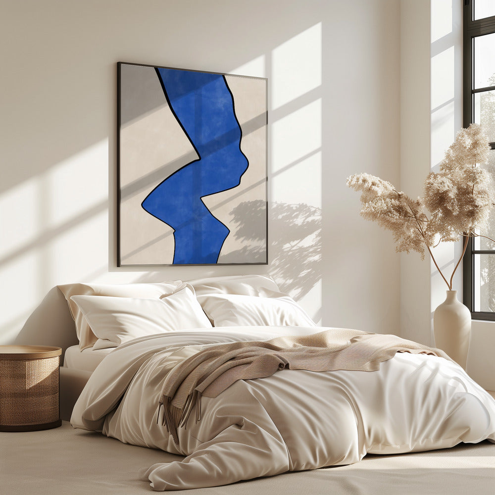Gedurfde blauwe contour | Poster