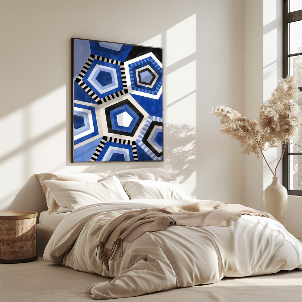 Geometrisch patroon met zeshoekige vorm | Poster