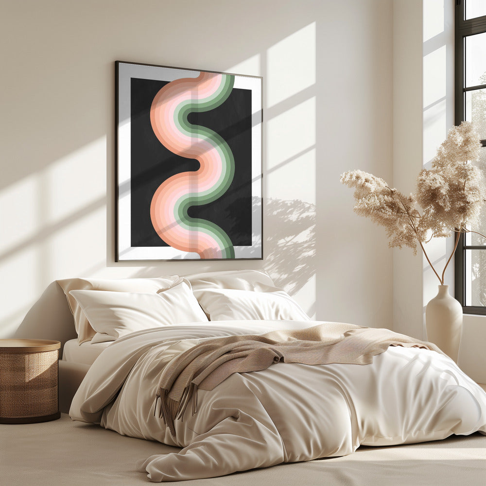 Golvend patroon met gelaagde pasteltinten | Poster