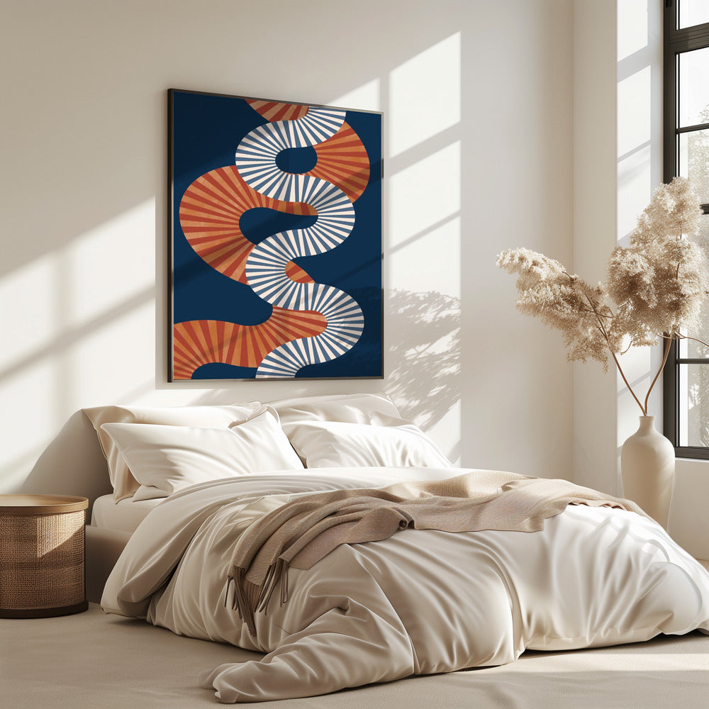 Wikkelpatroon in retrokleuren | Poster
