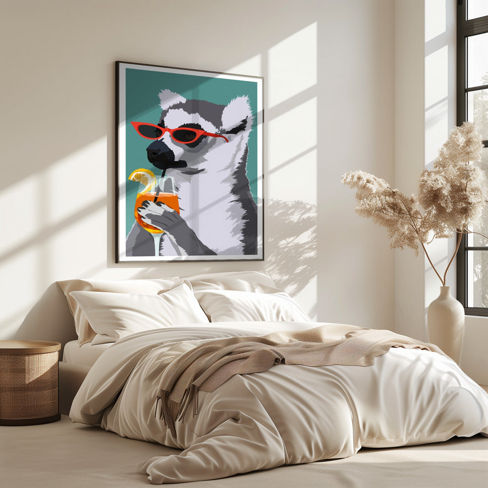 Jugdy Lemur met Drank | Poster