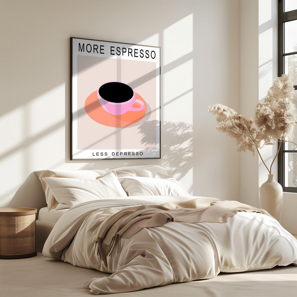 Meer espresso, minder depressie | Poster
