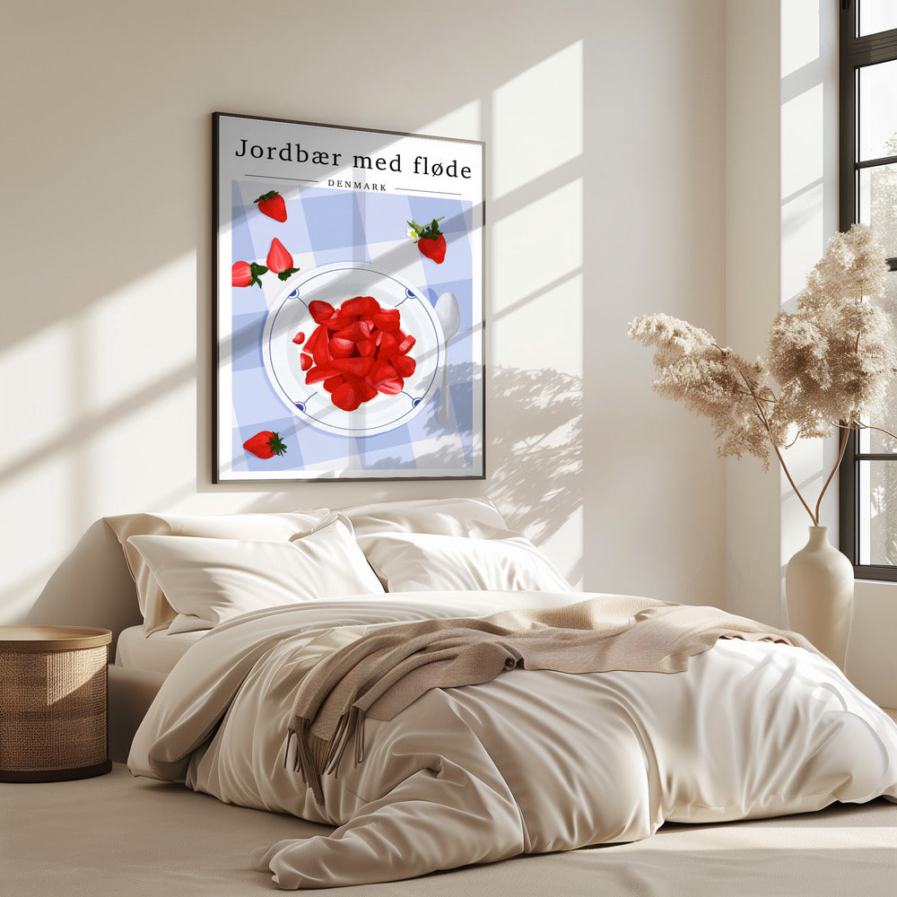Aardbei met slagroom - Denemarken | Poster