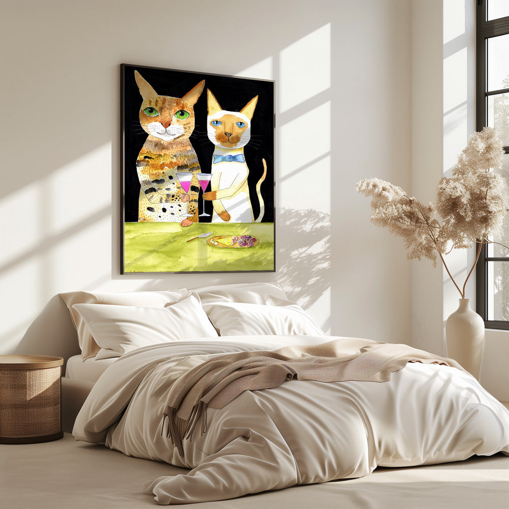 Katten drinken hun beste vrienden | Poster