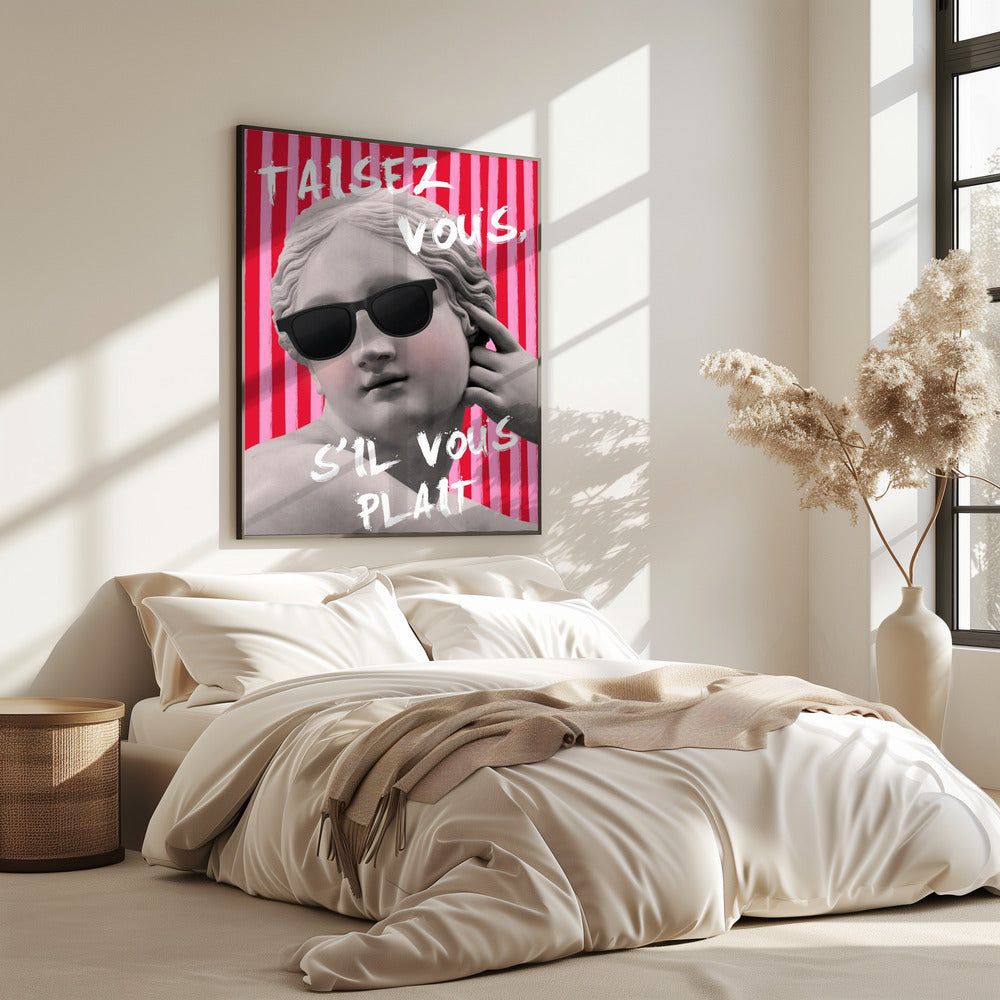 Roze en rood gestreepte Venus | Poster