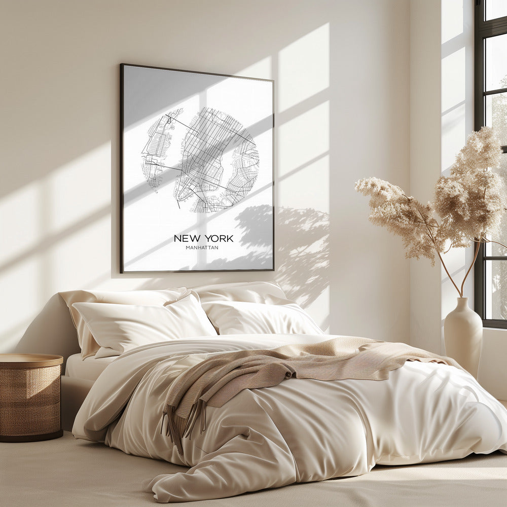 Wegenkaart van Manhattan | Poster