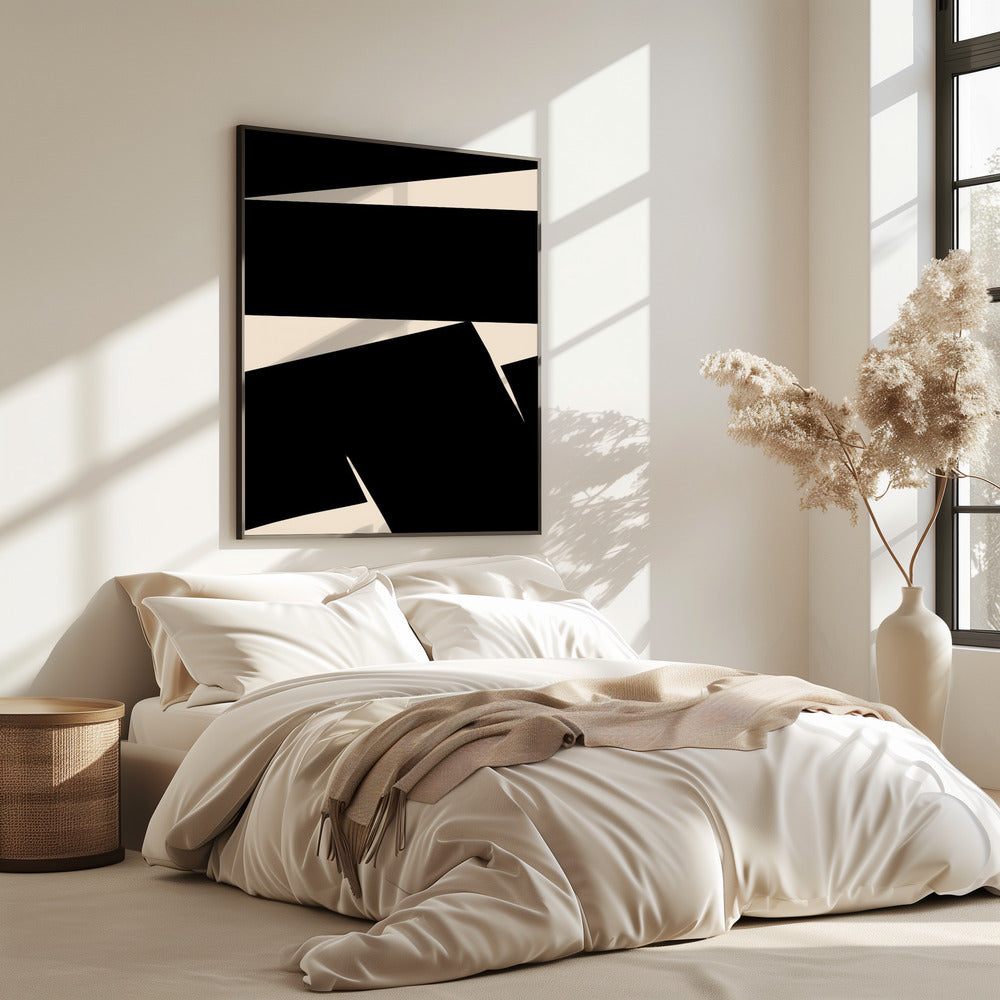 Zwarte vlakte abstract | Poster