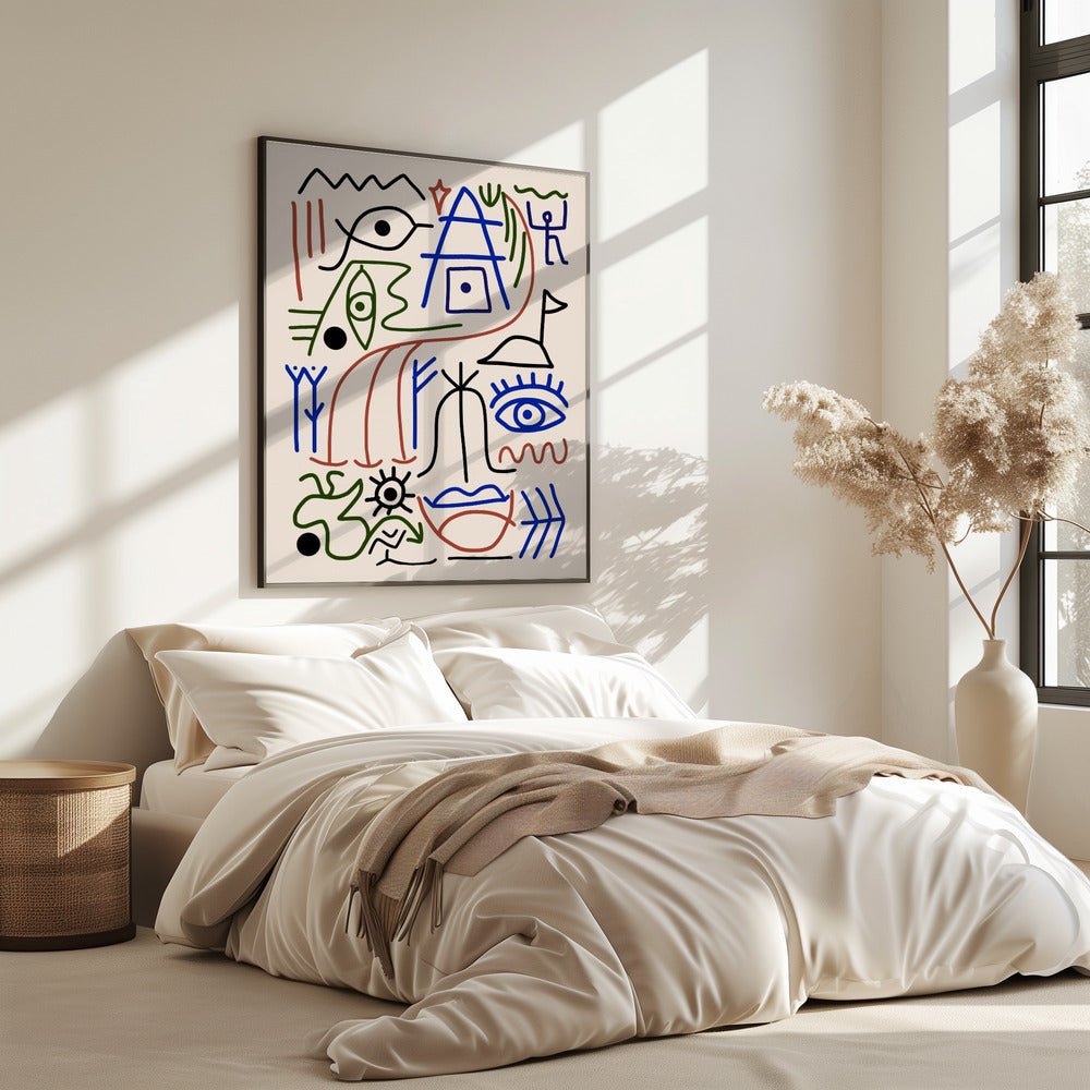 Lijnkunst Bizar Oud Symbool | Poster