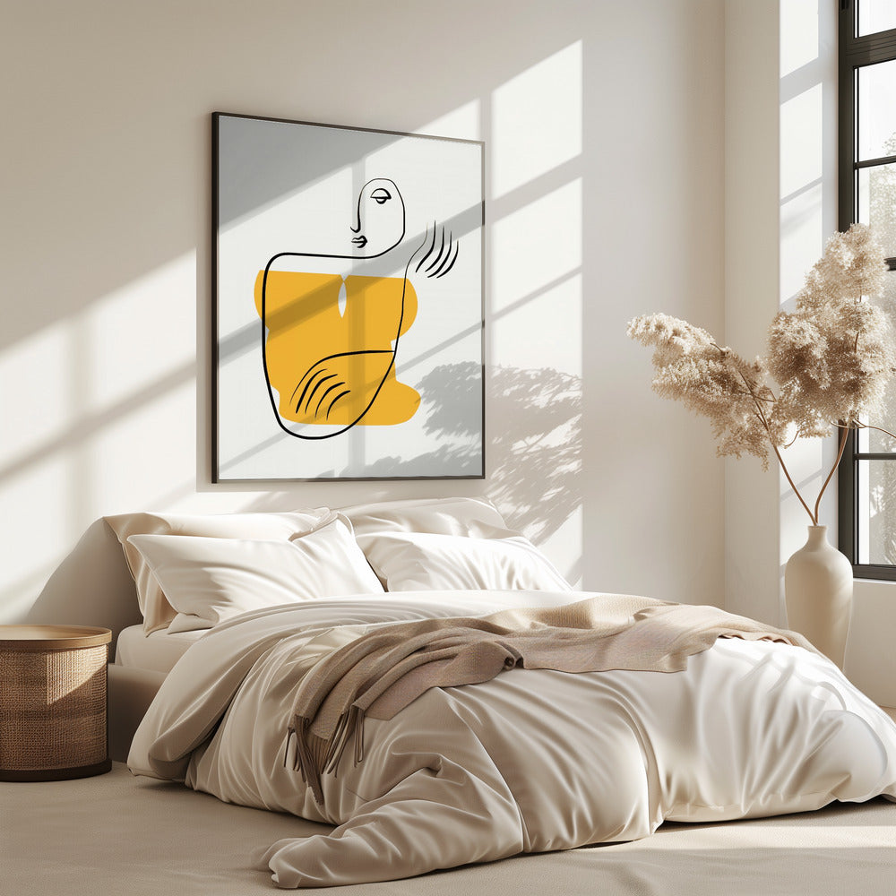 Abstracte lijntekening van een persoon | Poster