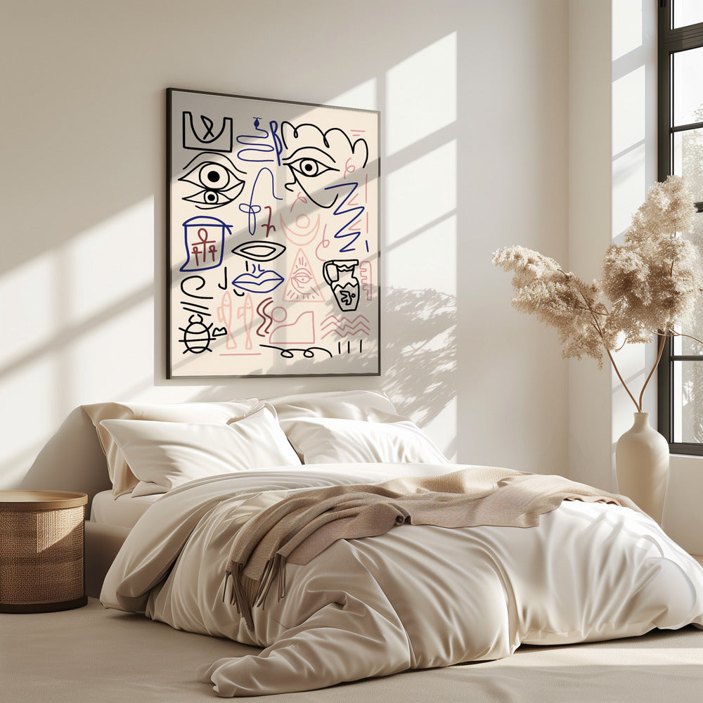 Lijntekening grot | Poster