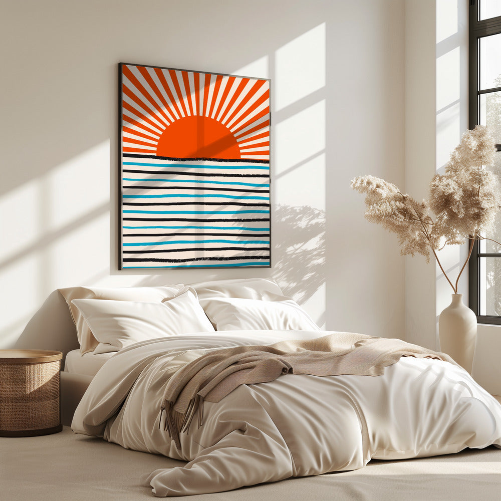 Rode Zon en Zee | Poster