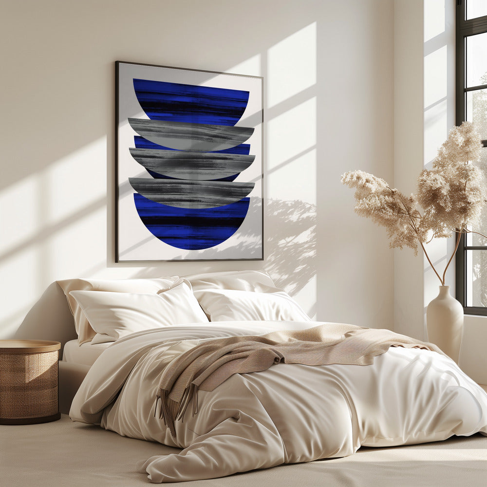 Scandinavisch in blauw en zwart | Poster