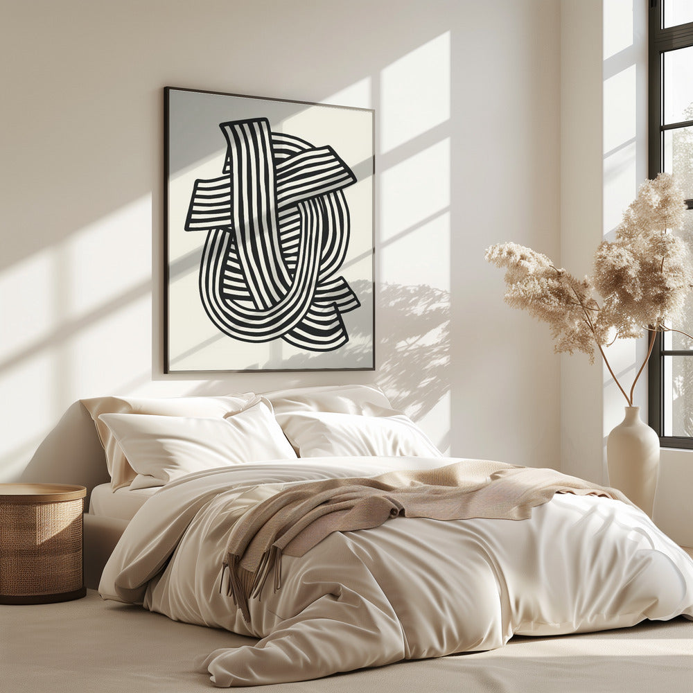 Gestreept abstract in zwart | Poster