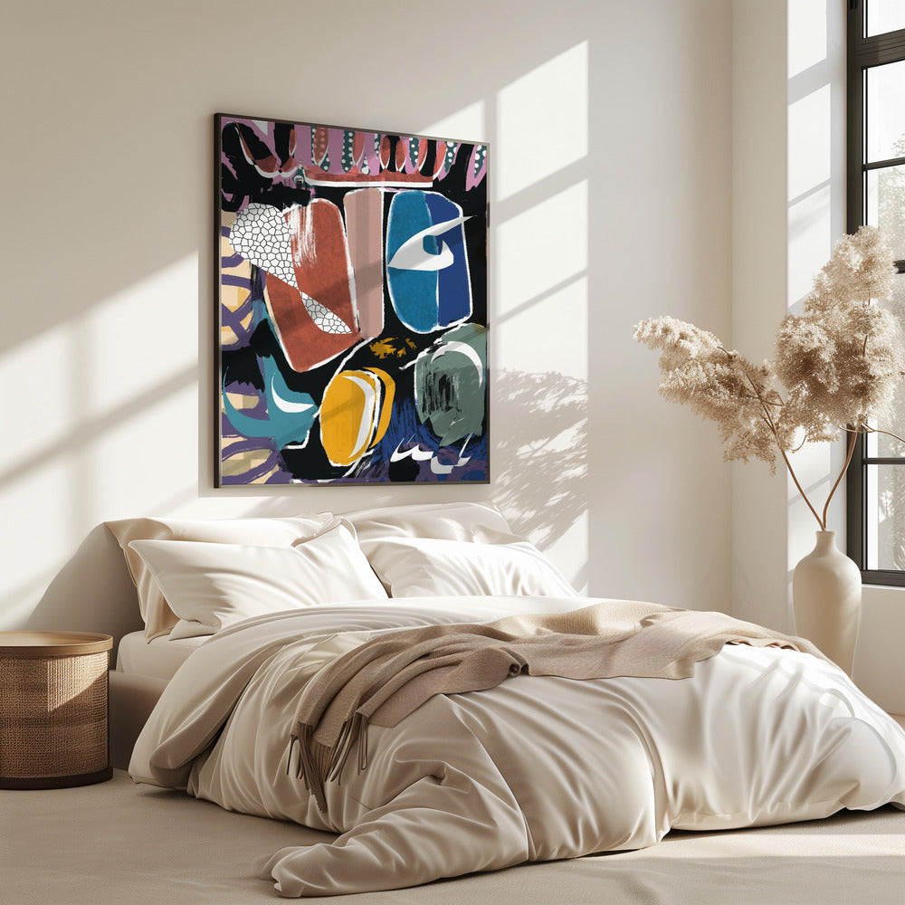Speelse kiezelsteen abstract | Poster