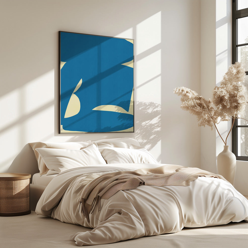 Abstracte blauwe vorm | Poster