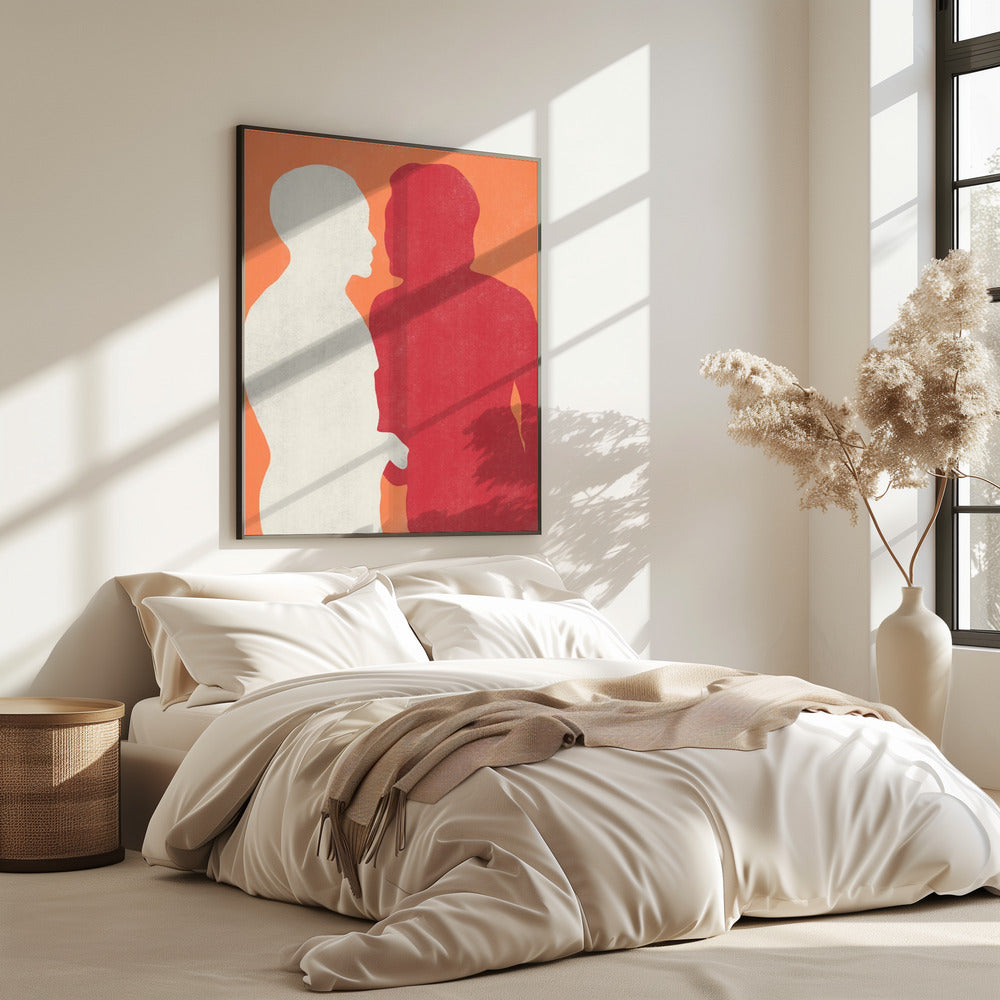 Silhouetten van twee figuren | Poster