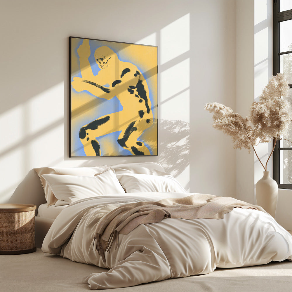 Skeletfiguur in dynamische houding | Poster