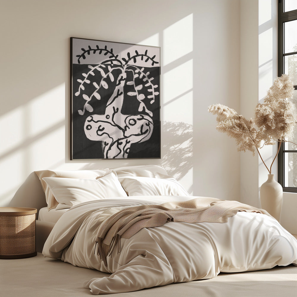 Rustieke potplant op tafel | Poster