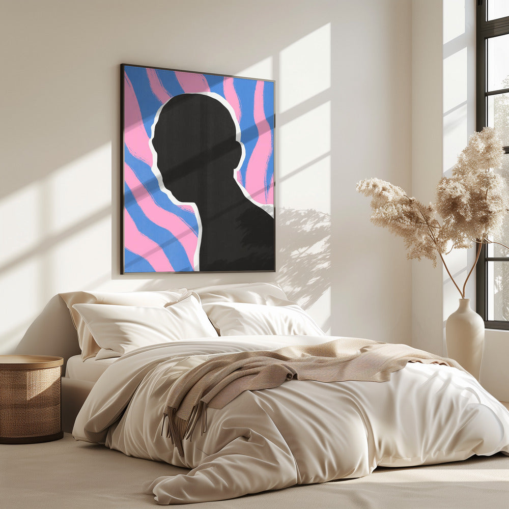 Anoniem portret in strepen | Poster