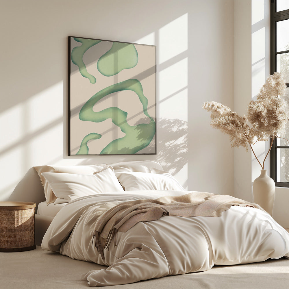 Vloeiende Groene Essentie | Poster