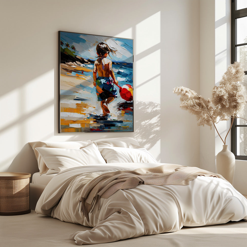 Jongen op het strand | Poster