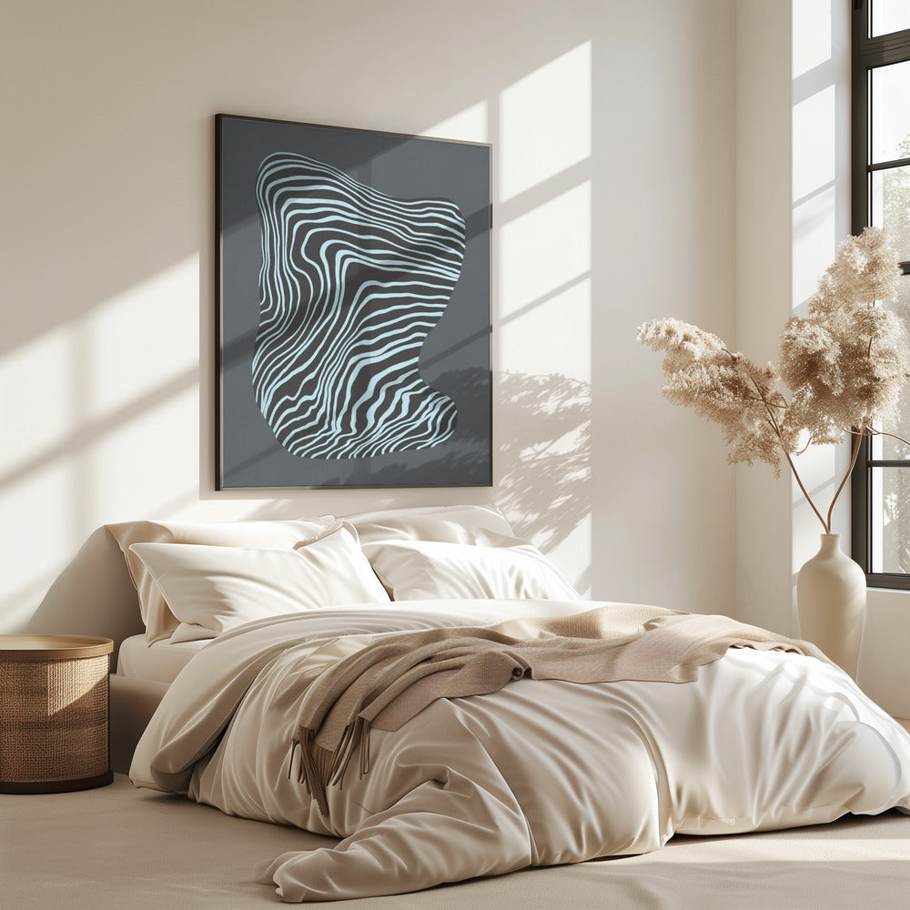 Lijnkunst in ruimtegrijs | Poster