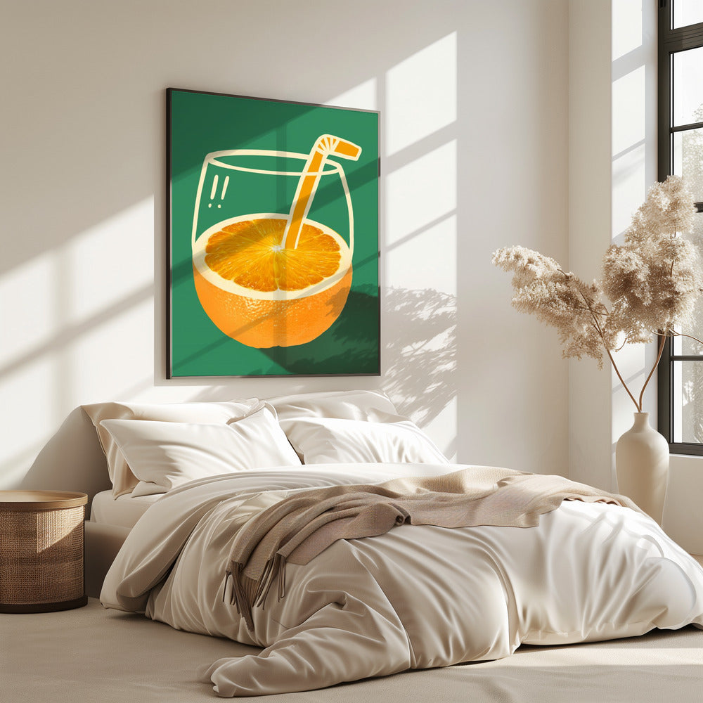 Levendig oranje, slim geïllustreerd | Poster