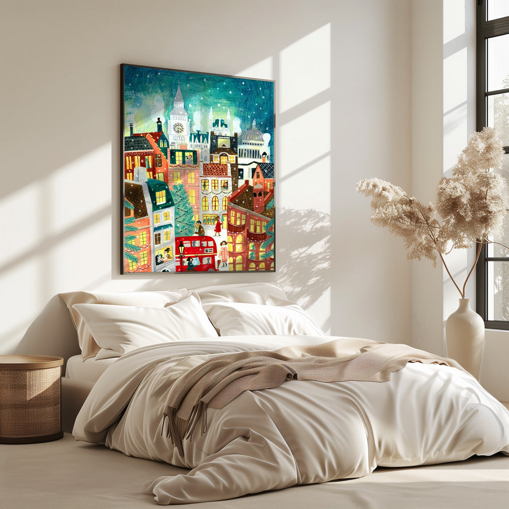 Kerstmis Londen in de sneeuw | Poster