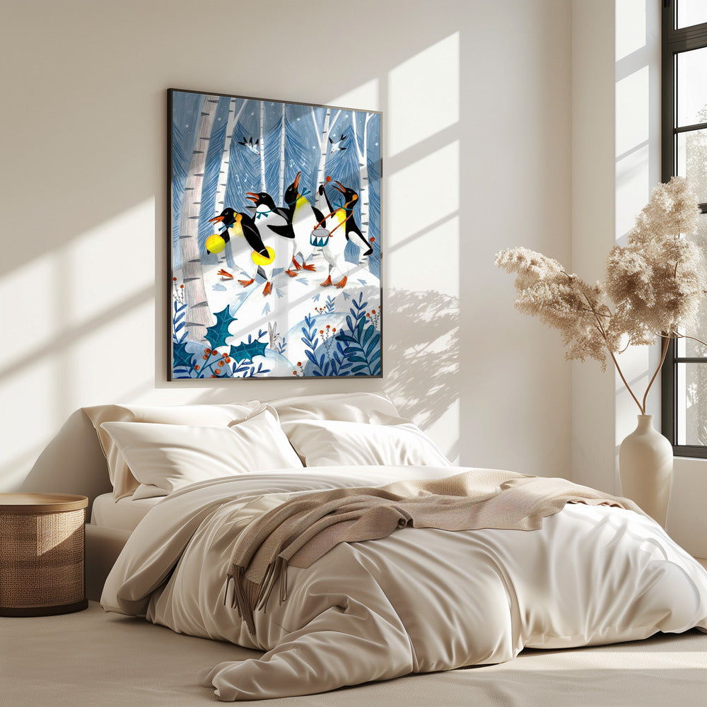 Pinguïns maken muziek in het bos | Poster