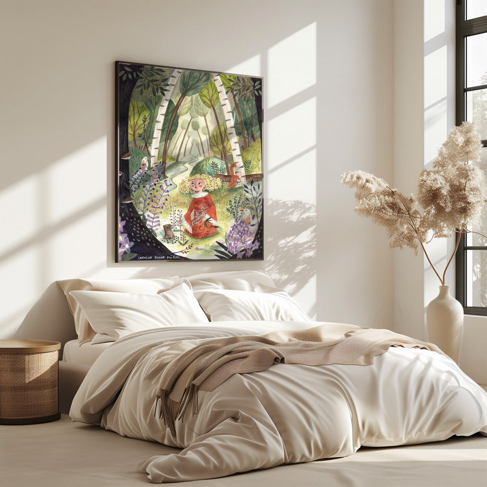 Princess in the forest with flowers | Poster