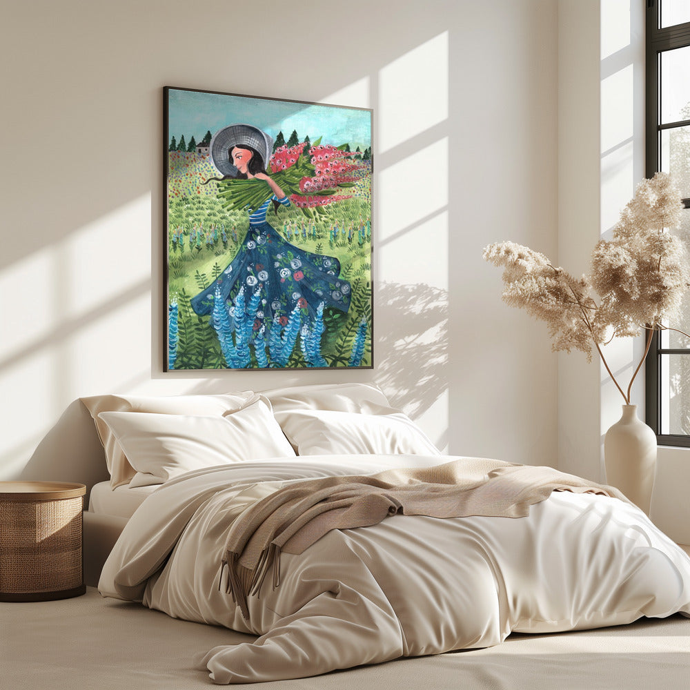 Walking with fieldflowers | Poster