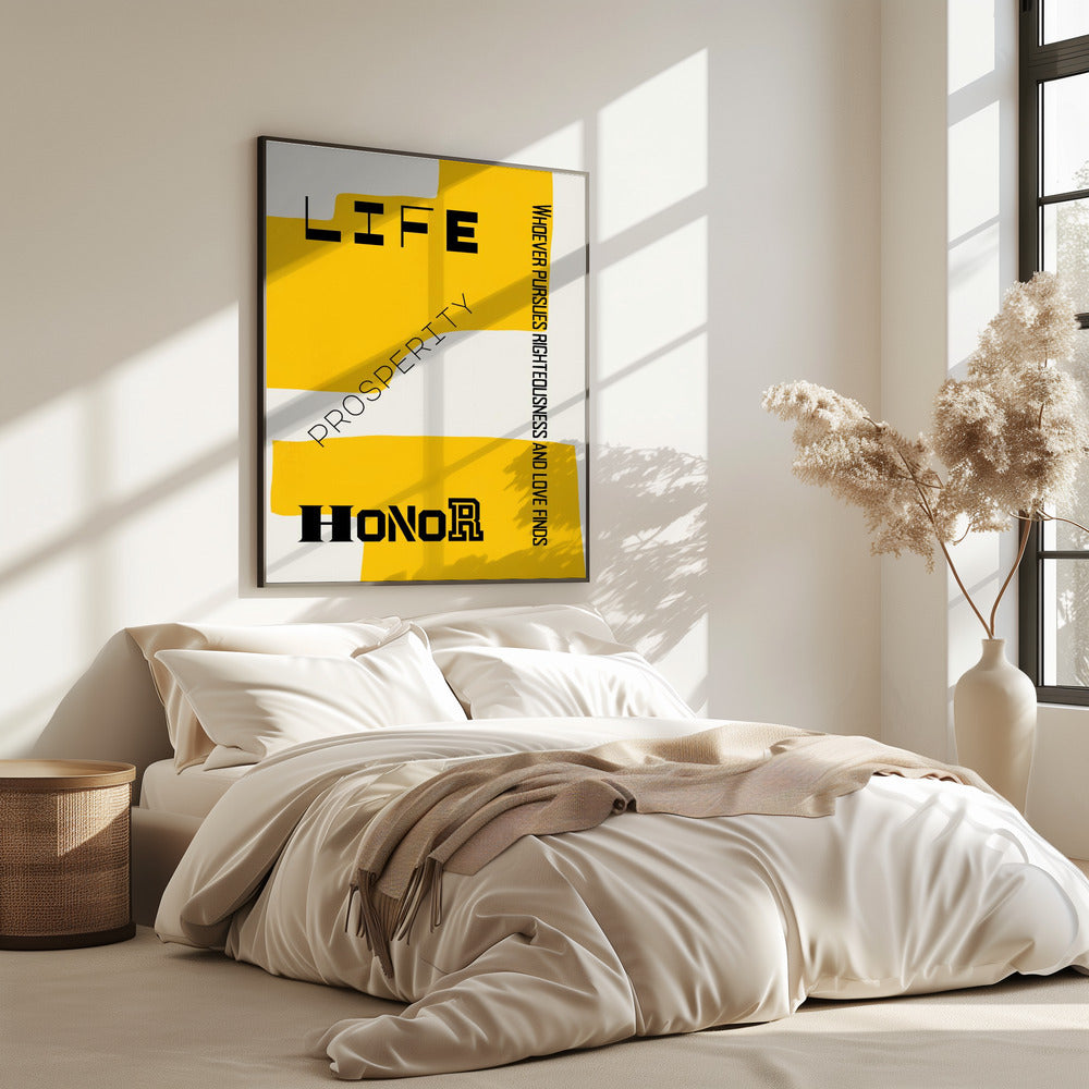 Bijbelvers - Leven, welvaart en eer | Poster