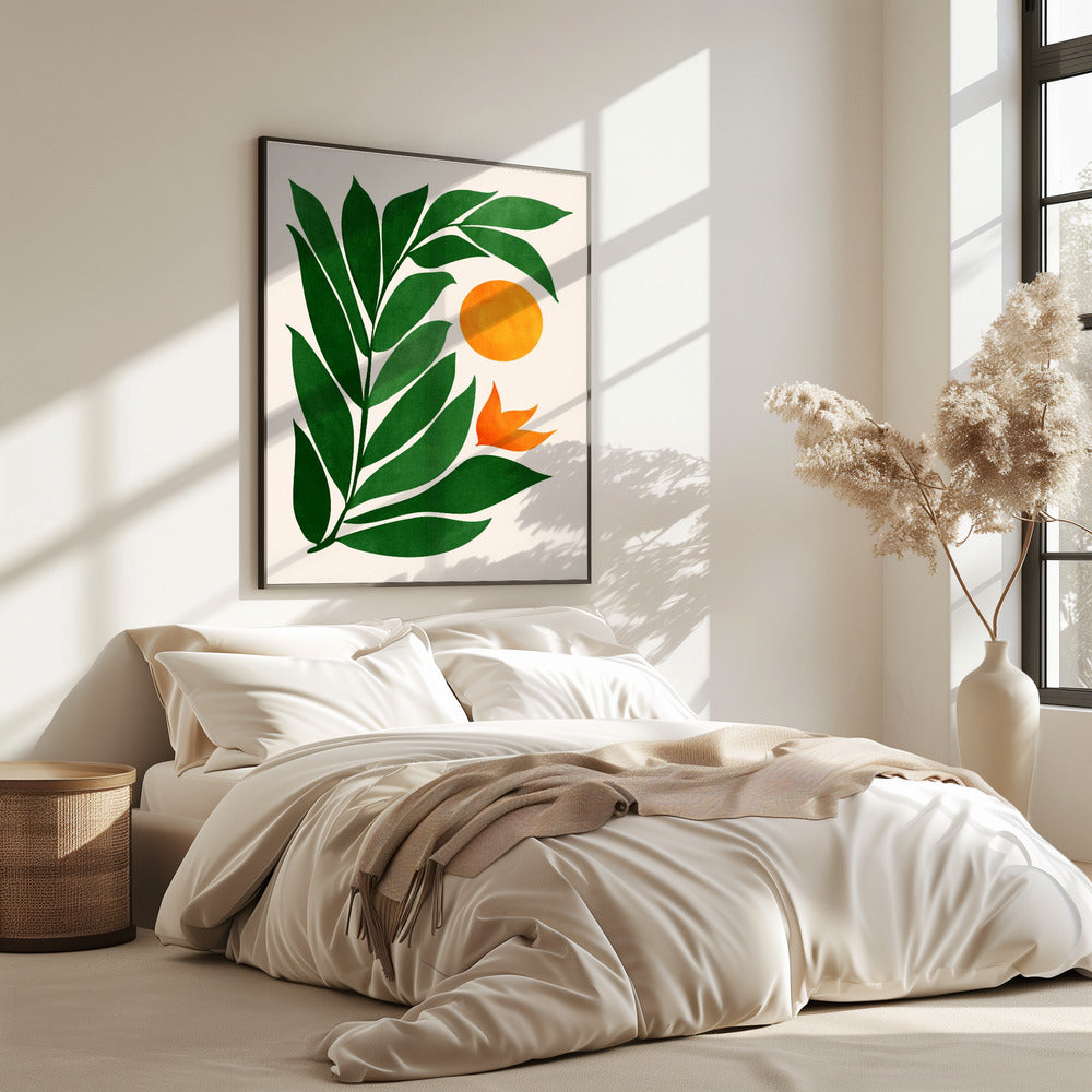 Zonsondergang in tropisch bos | Poster