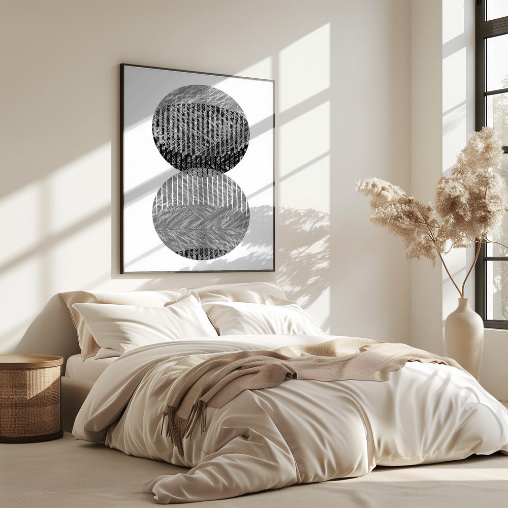 Zwartgrijze stippen Bauhaus nr. 3 | Poster