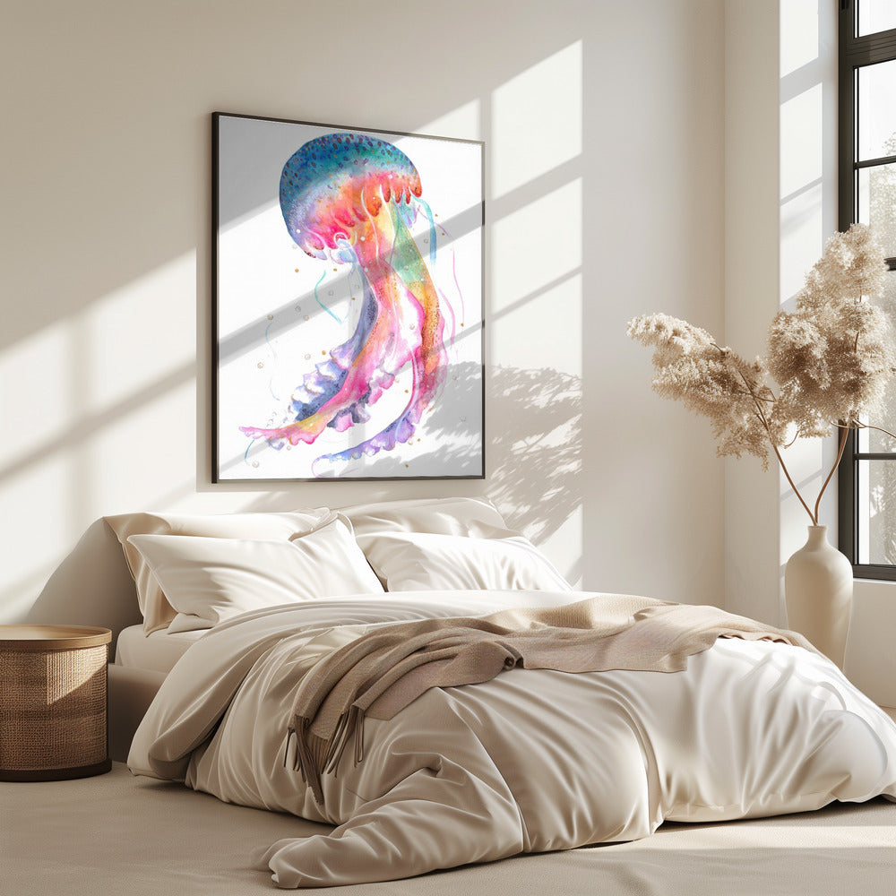 Jellyfish With Rainbow Hues | Poster