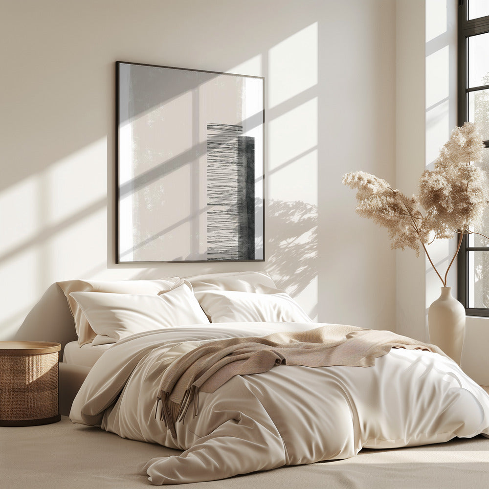 Monochroom palet met verticale lijnen | Poster