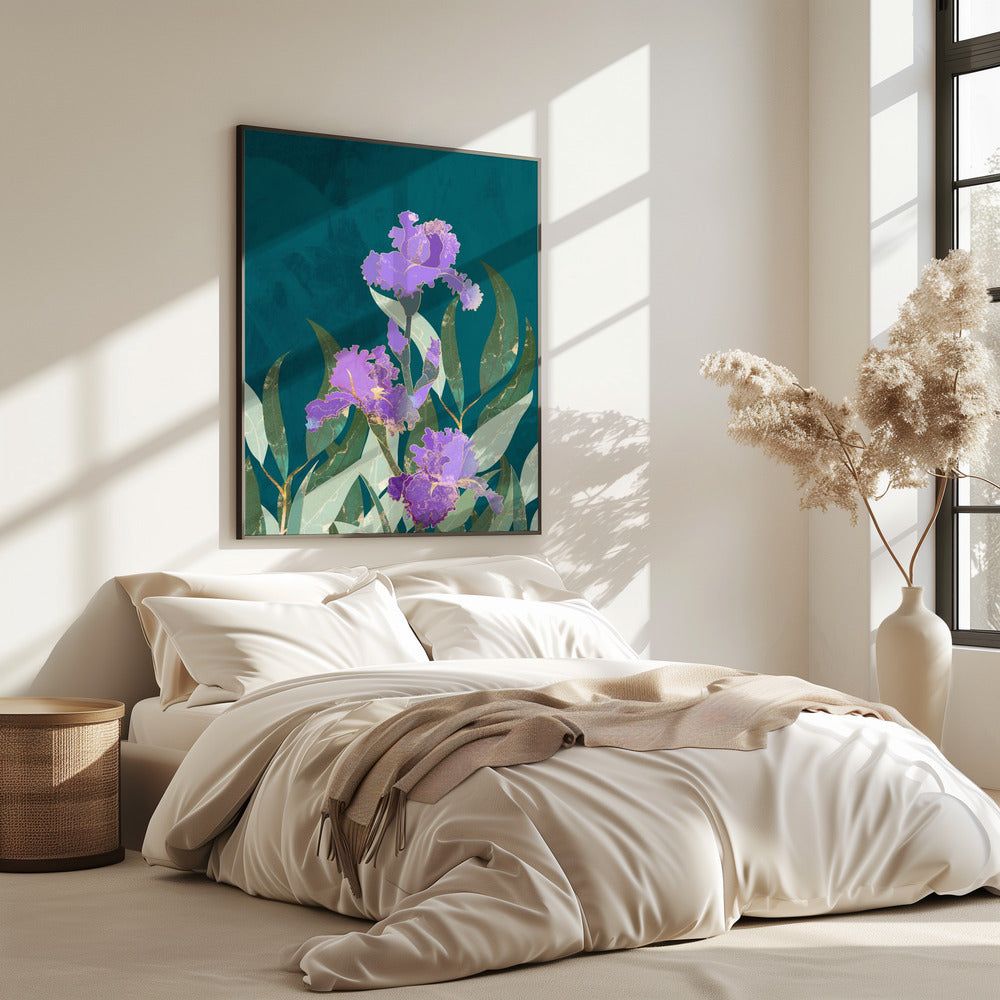 Irisbloem Turquoise | Poster