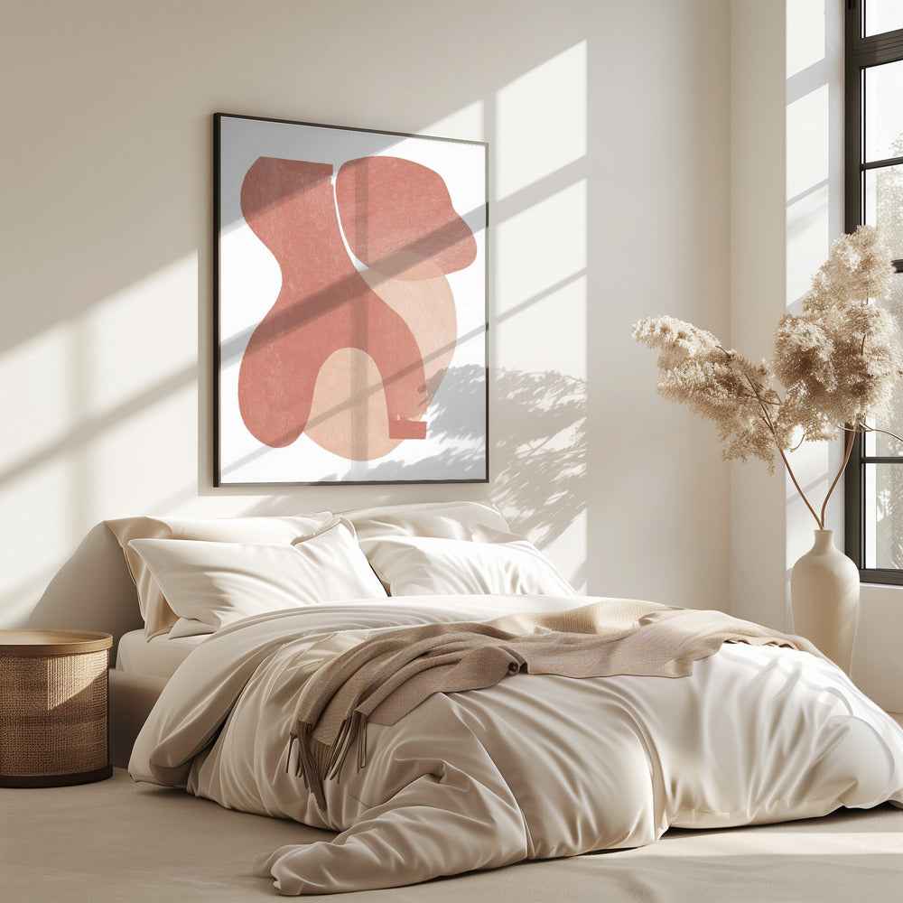 Peach Paper Cut Composition No.2 | Poster