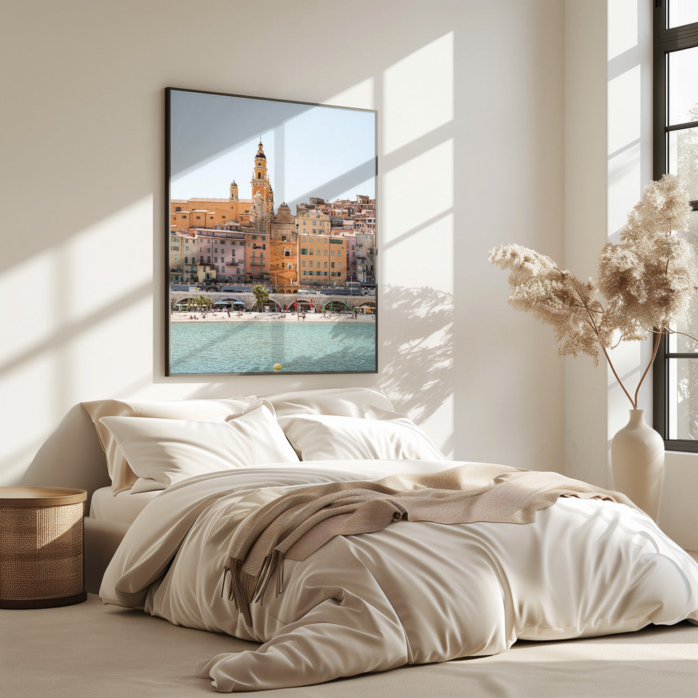Skyline van Menton | Poster