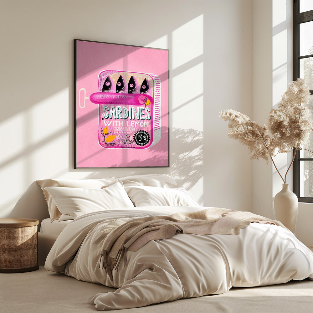 Sardientjesblikje Roze | Poster
