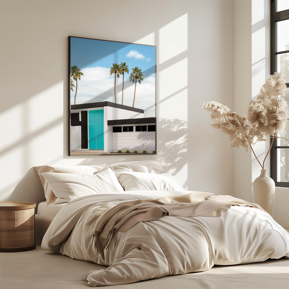 Turquoise Blue Doors on a Modern Home | Poster
