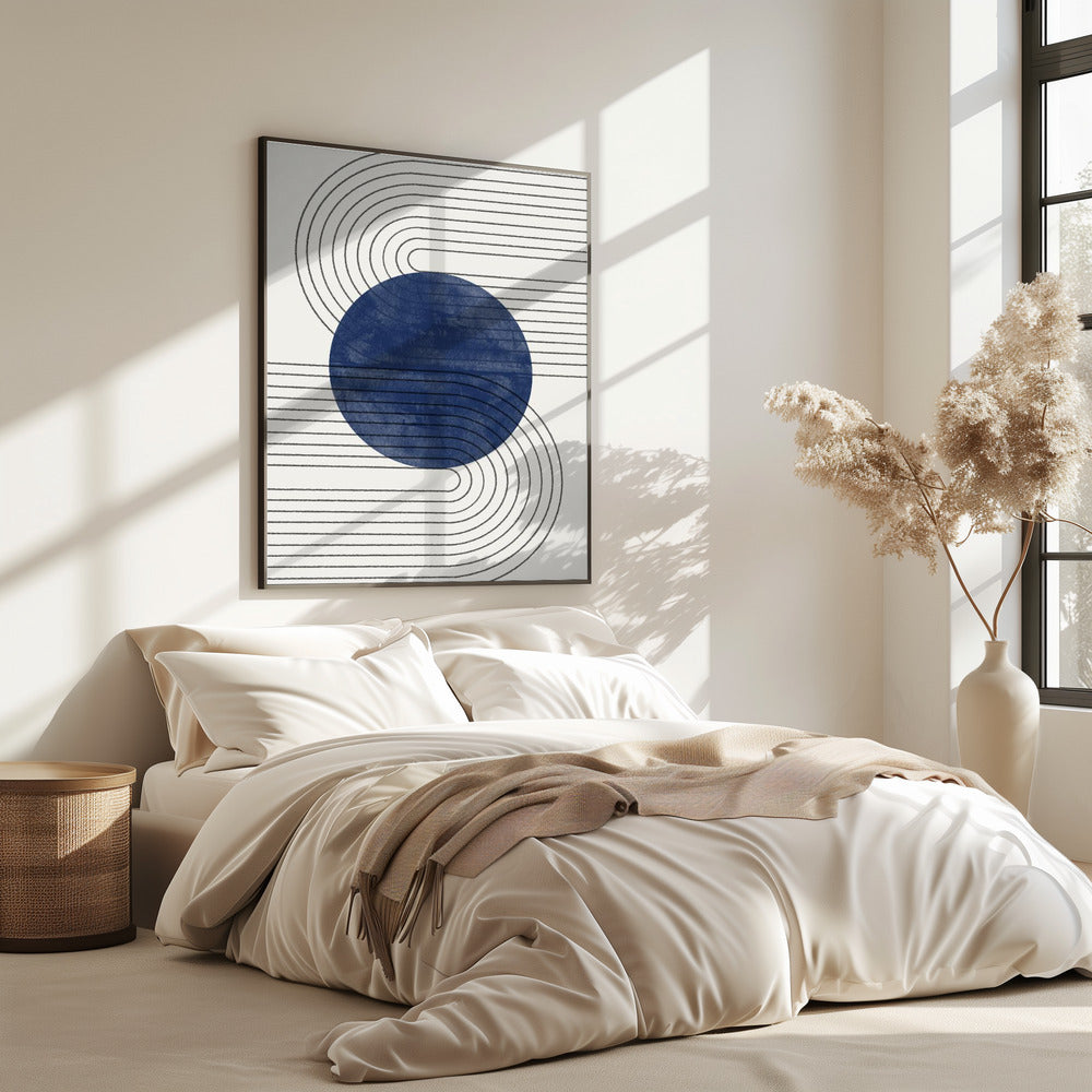 Blue Eclipse Lines | Poster