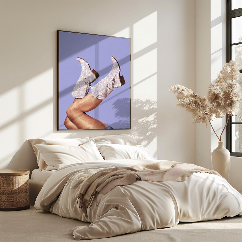 Deze laarzen - Glitter Very Peri Periwinkle | Poster