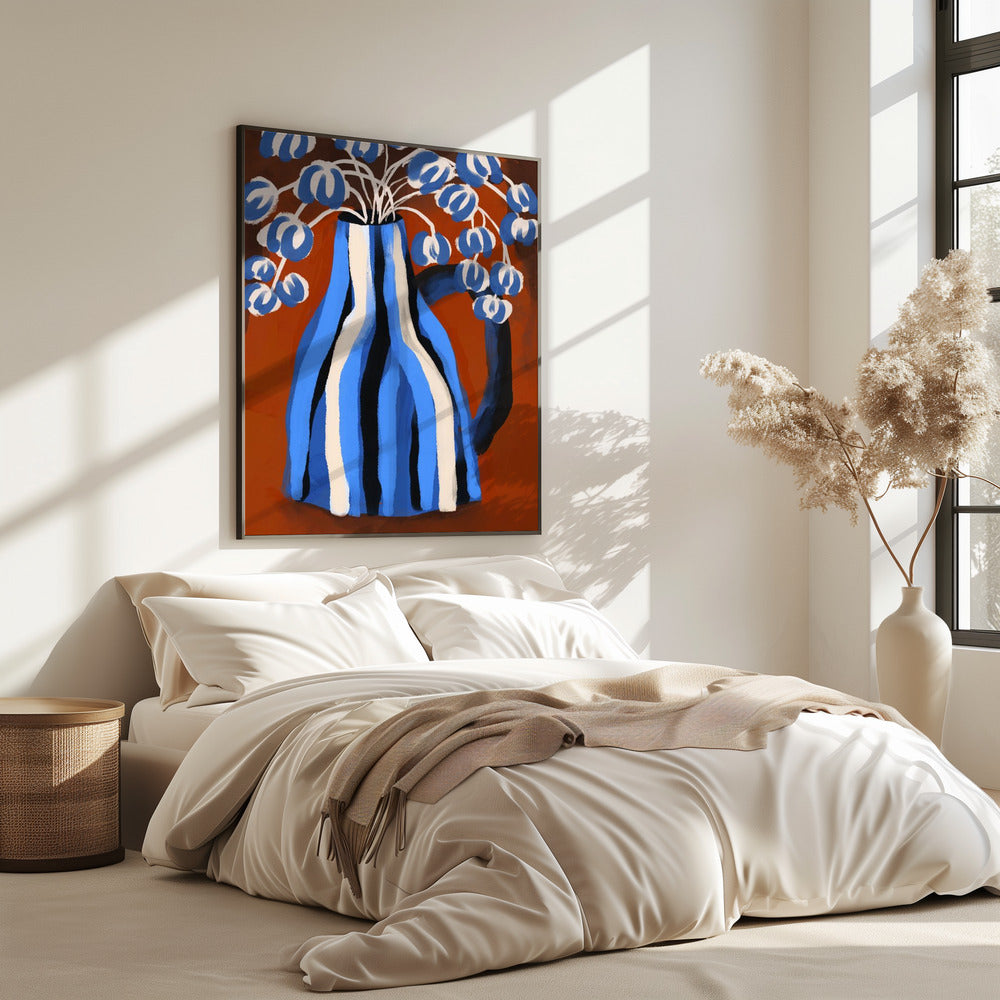 Gestreepte vaasbloemen | Poster