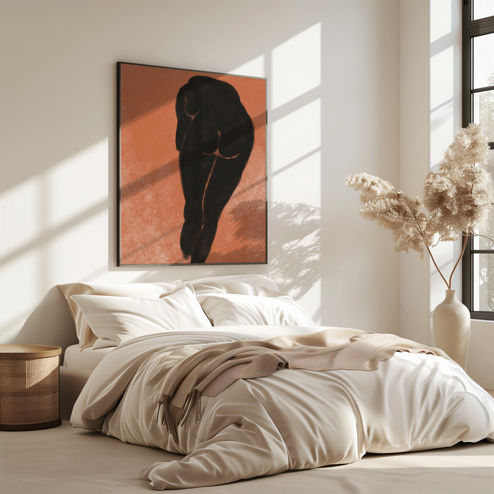 Naakt baden in het zwart | Poster