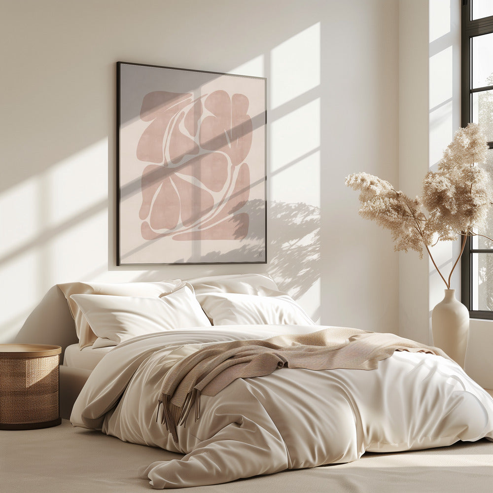 Beige abstracte vormen | Poster