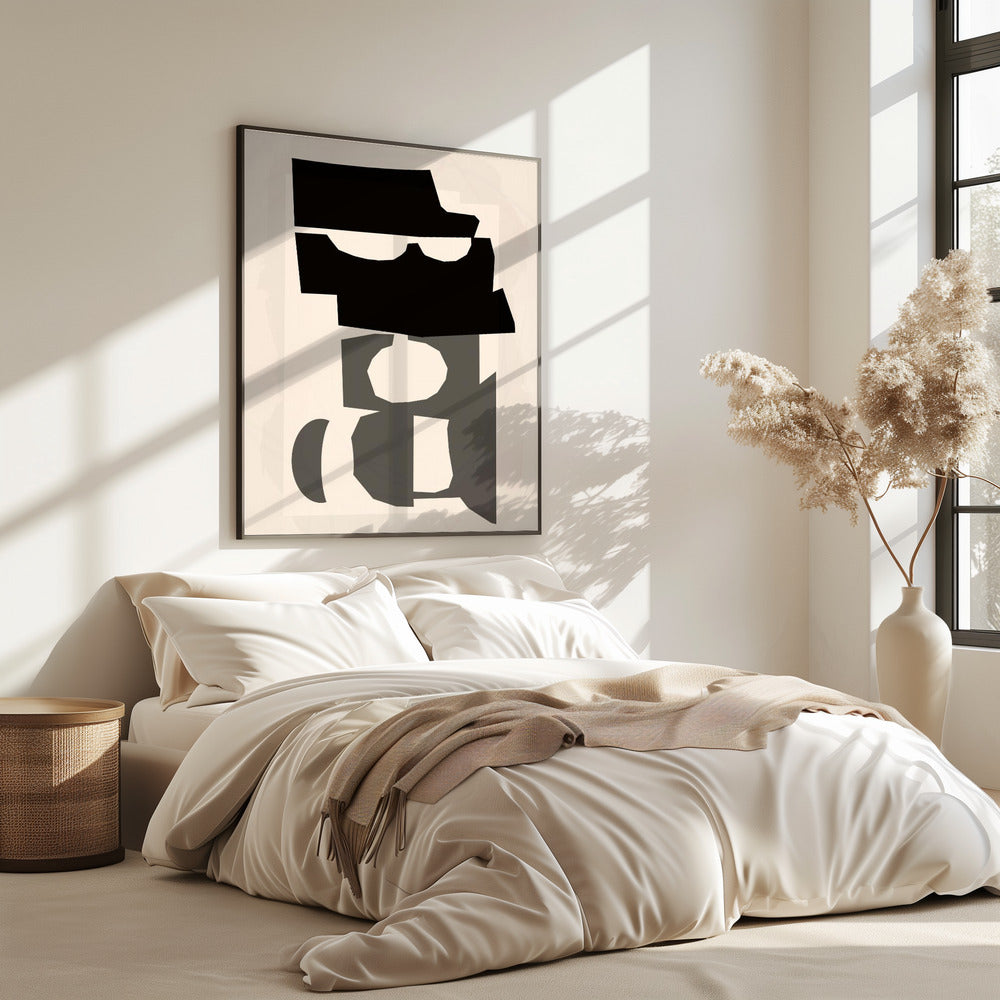 Zwart-witte uitgesneden vormen 2 | Poster