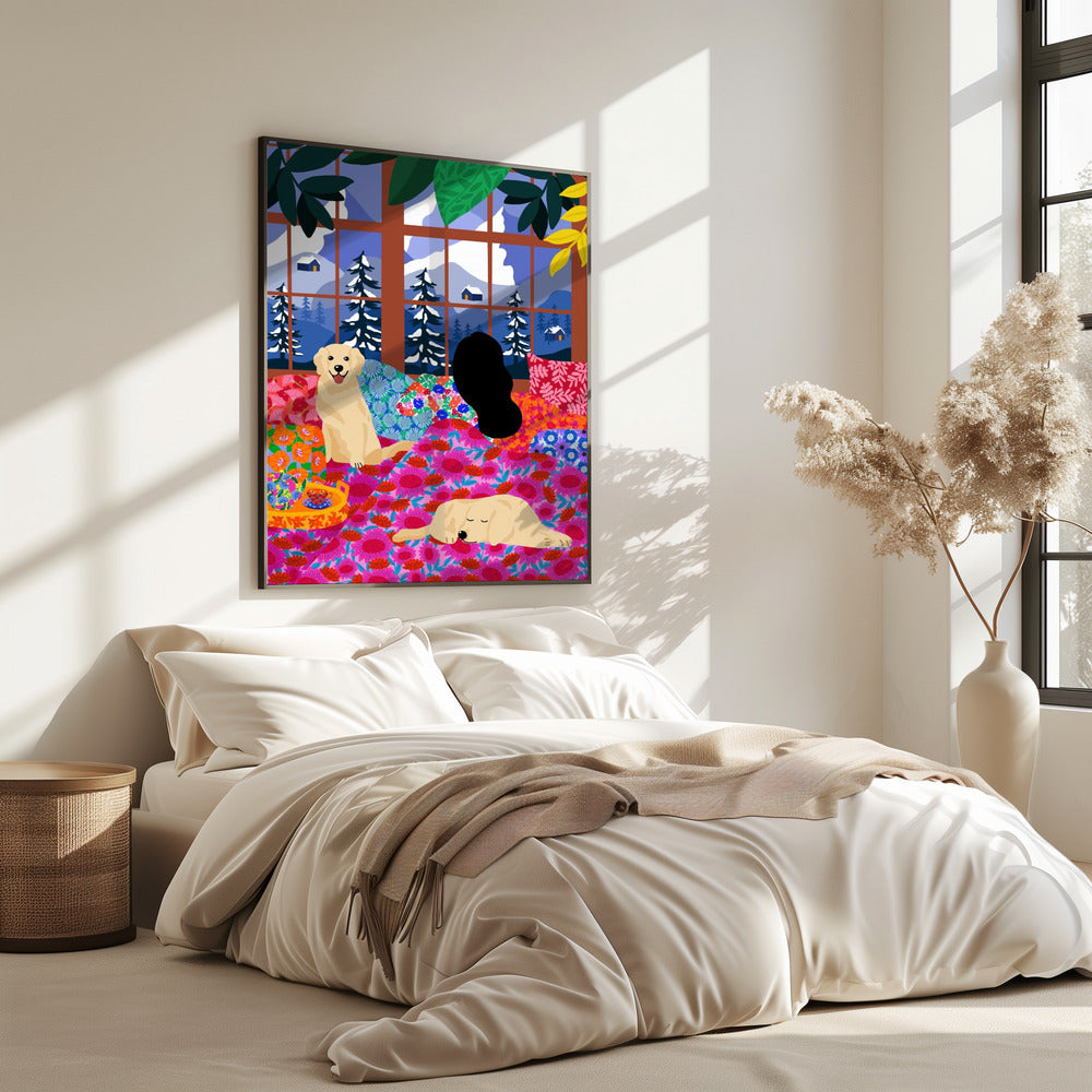 In Bed Looking At the View | Poster