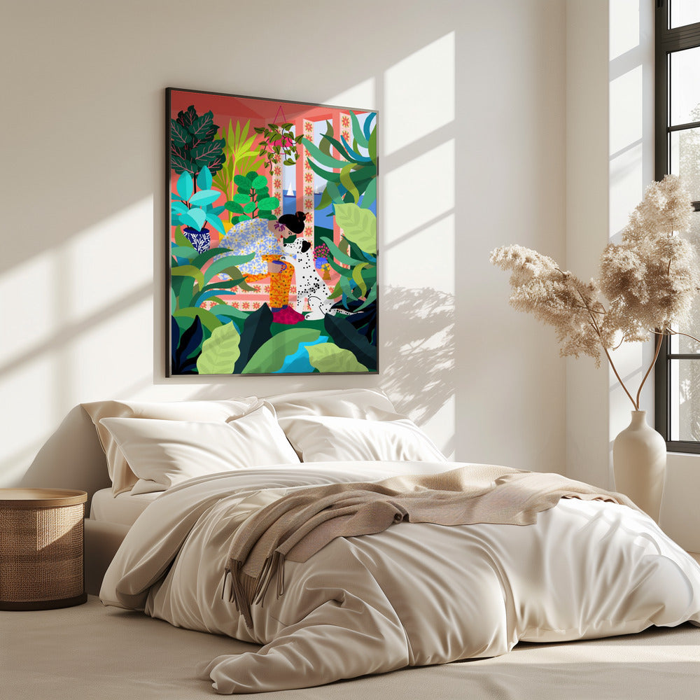Meisje met hondje | Poster